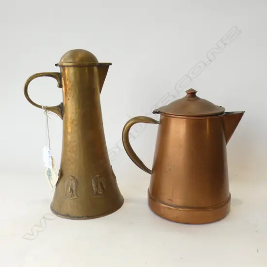 WMF ARTS & CRAFT COPPER JUG H.250mm + ANOTHER