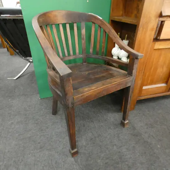 OLD TEAK CAPTAINS CHAIR