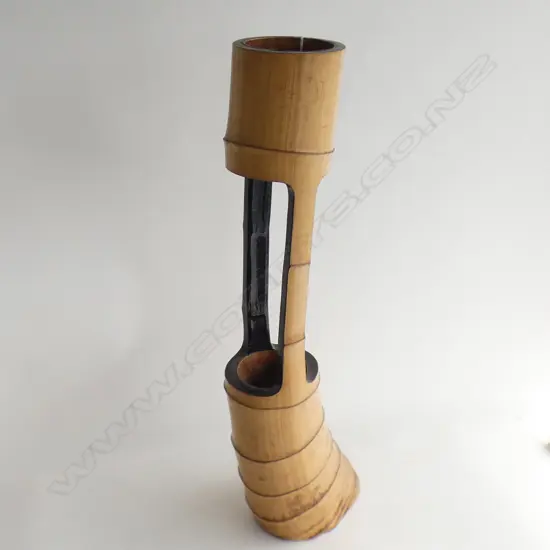 OLD JAPANESE TALL BAMBOO VASE COPPER LININGS H.680mm