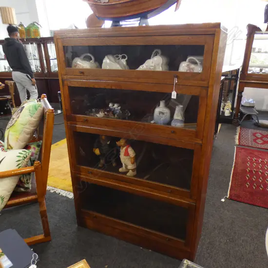 4 TIER VINTAGE OAK OXFORD BOOKCASE 915x310x1395mm