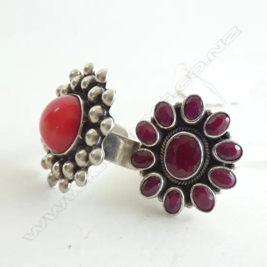 2 MEXICAN STYLE STG RINGS 26 GRAMS