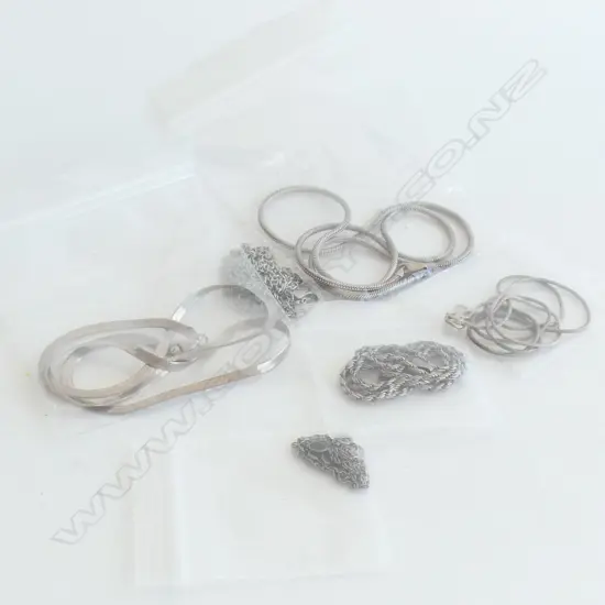 6 ASST ITALIAN 925 SILVER CHAINS, 1 WITH STONES 