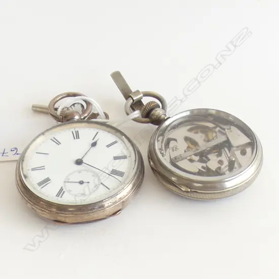 SILVER PLATE POCKET WATCH + POCKET PEDOMETER