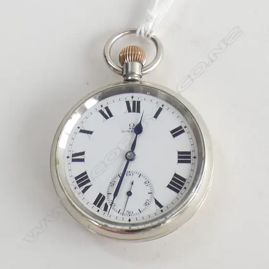 OMEGA  OPEN FACE POCKET WATCH C1920. RUNNING