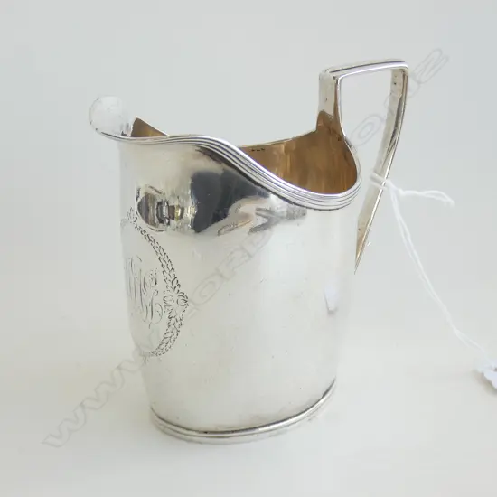 STG SILVER CREAMER JUG H 110MM LONDON 1796 129GMS  