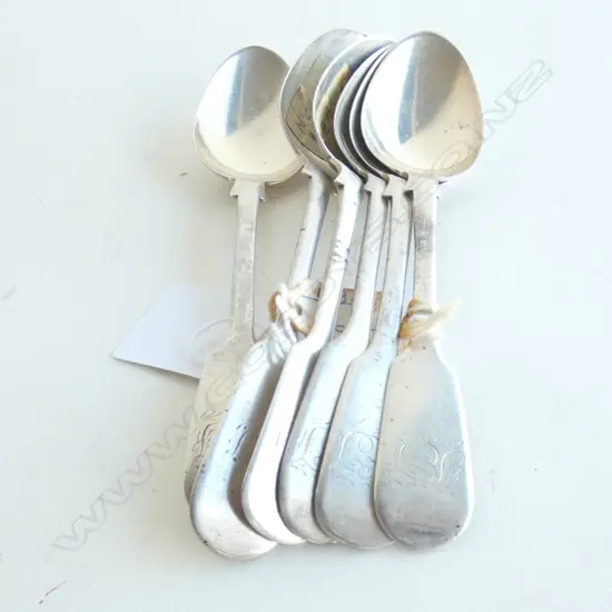 6 SILVER TEA SPOONS; 5x LONDON 1836 + 1 N'CASTLE 1837 117 GRAMS 