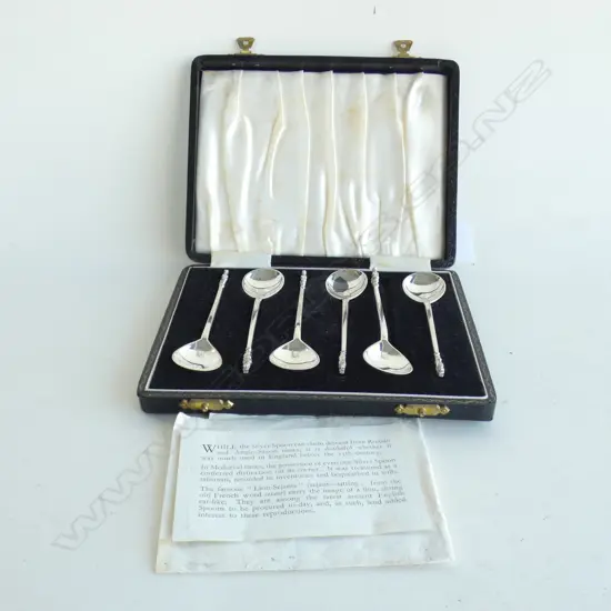6 STG SILVER TEASPOONS; LONDON 1963 73 GRAMS, CASED