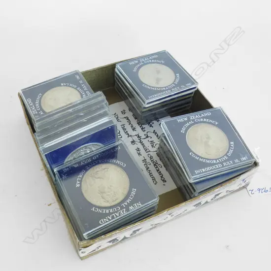 25 NZ MINT UNC 1967 $1 DOLLAR COINS, CASED