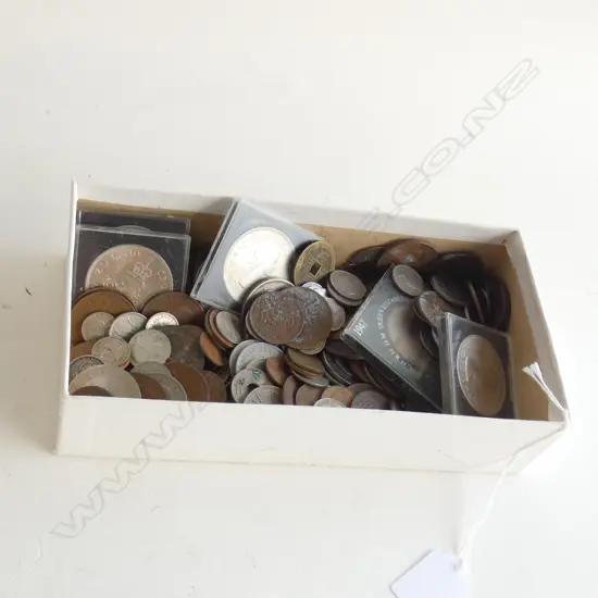 BOX ASST. VINTAGE WORLD COINS