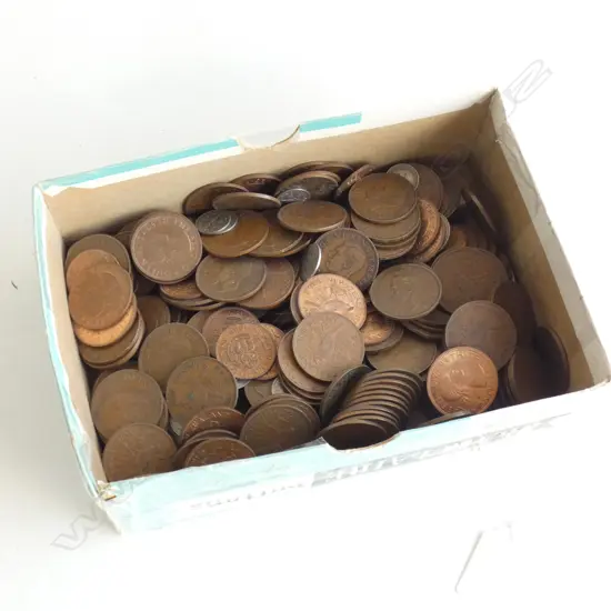 2.7 KG ASST. VINTAGE NZ COINS MOSTLY COPPER PENNIES
