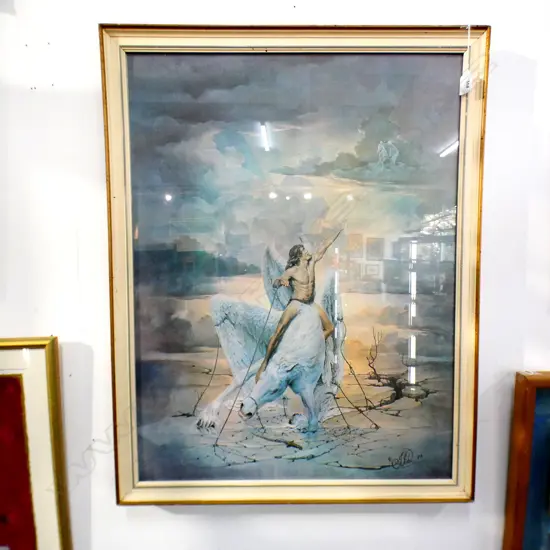 ANGEL ON  WINGED HORSEBACK 'S.SILVER '72' PRINT (570 X 750MM)'