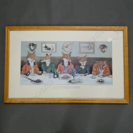 MR. FOX'S HUNT BREAKFAST ON XMAS DAY, CHROMOLITHO PRINT BY HARRY B, NEILSON.290 x 600mm