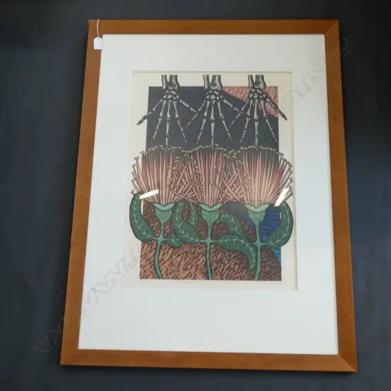 JO OGIER 'POHUTUKAWA AND HANDS REACHING' 11/15 1993 585x435mm