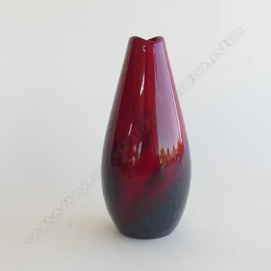 ROYAL DOULTON 'FLAMBE VEINED' VASE OVOID #1613. H165mm
