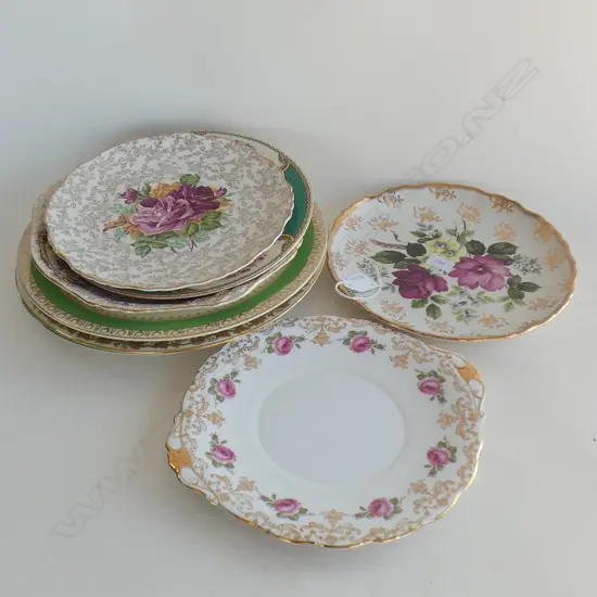 8 FLORAL CAKE PLATES