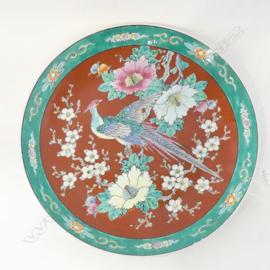 JAPANESE FAMILLE ROSE CHARGER 310mm dia