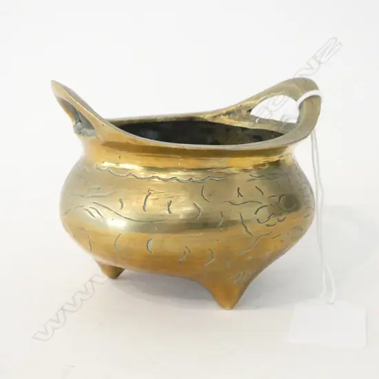 CHINESE BRASS INCENSE BURNER 90mm dia
