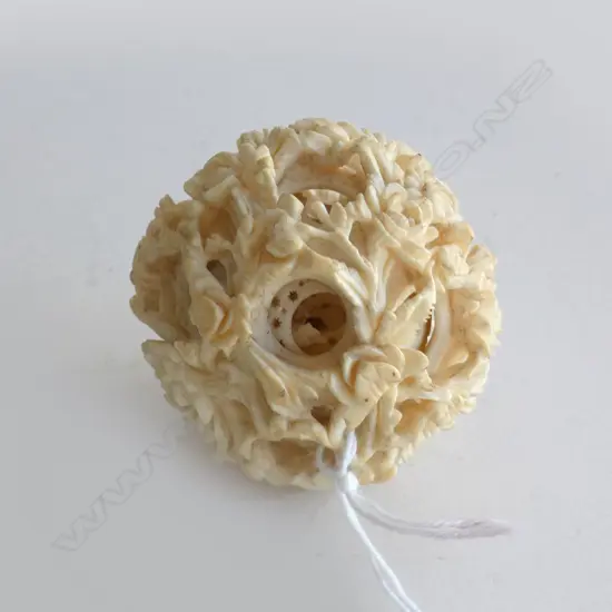 IVORY PUZZLE BALL C1900'S  - SOME DAMAGE - APPROX DIA  55MM