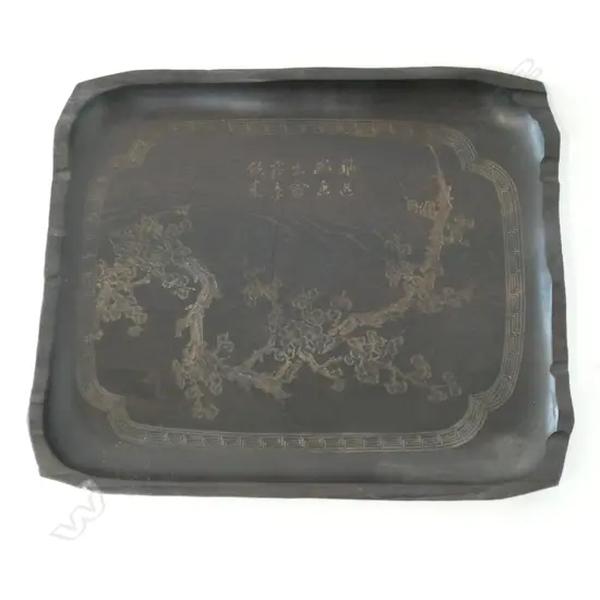  OLD CHINESE HARDWOOD TRAY 365x310mm SMALL CRACK