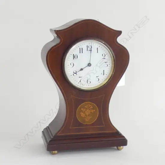 MAHOGANY INLAID MANTLE CLOCK H 240MM