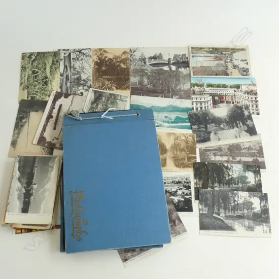 VINTAGE PHOTOGRAPH ALBUM (SOUTH ISLAND 1930s INCOMPLETE) + ASST. POSTCARDS  