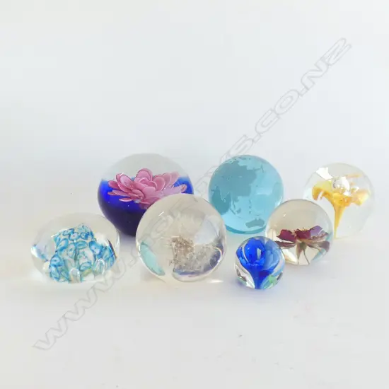 BOX 7 ASST GLASS PAPERWEIGHTS 