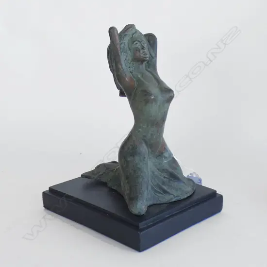 BRONZE FEMALE FIGURE; WOMAN IN BATHING SUIT H.230mm
