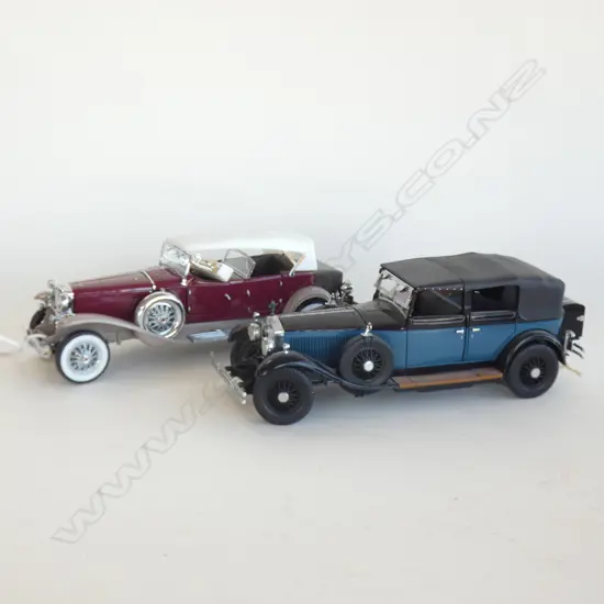 2 FRANKLIN MINT MODEL CARS; ROLLS ROYCE PHANTOM & DUESENBERG DERHAM L.230mm