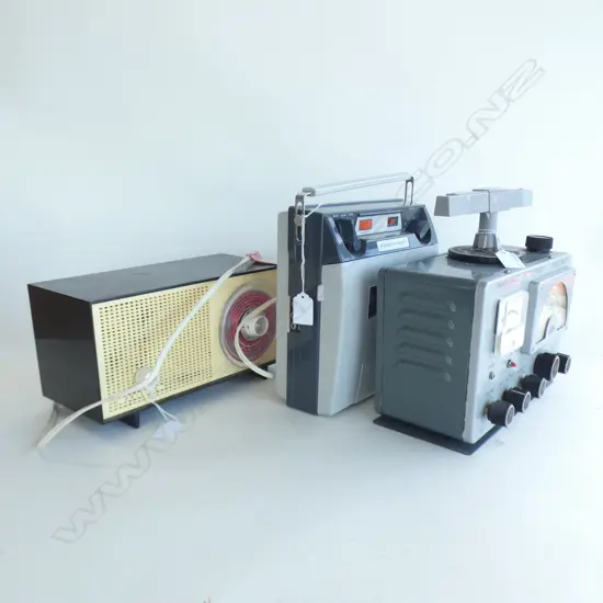 3 VINTAGE ELECTRONICS; TRANSISTORIZED DIRECTION FINDER RN-27, CROWN TAPE RECORDER, PHILIPS RADIO