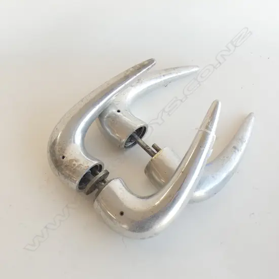 PR OF ALUMINIUM 'HORN' DOOR HANDLES