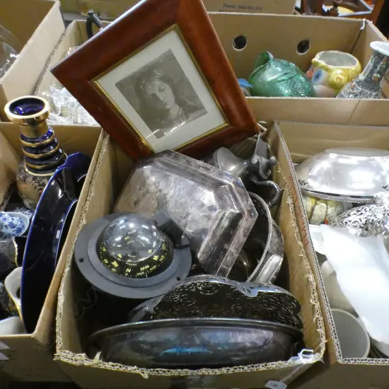 BOX LOT MISC EPNS COMPASS ETC 