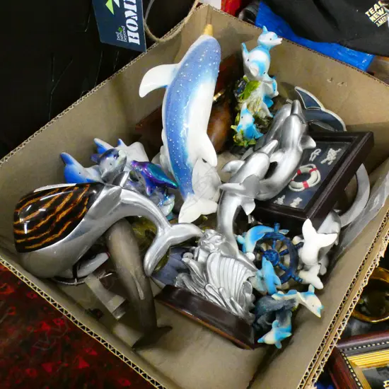 LOT ASST NAUTICAL AND DOLPHIN ORNAMENTS