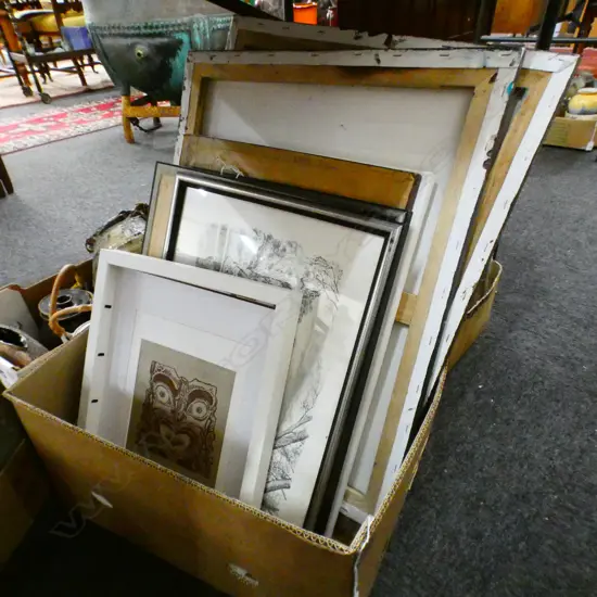 BOX LOT ASST. ARTWORKS