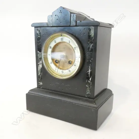 ANTIQUE BLACK MARBLE CLOCK H.260mm