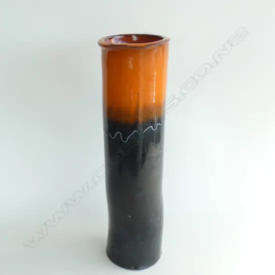 STUDIO CERAMIC PIPE, ORANGE DIP H.555mm