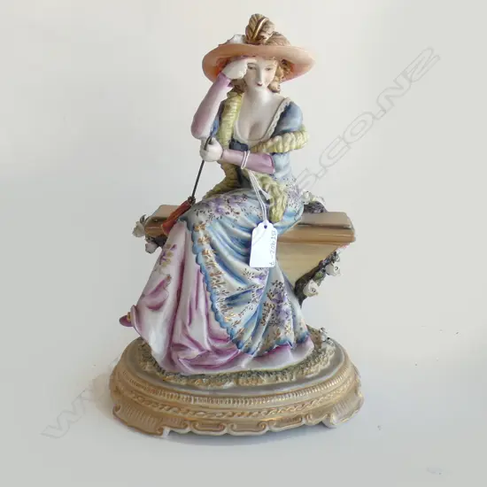 DRESDEN STYLE LADY FIGURURINE BY REISHA FINE CHINA  H 325MM