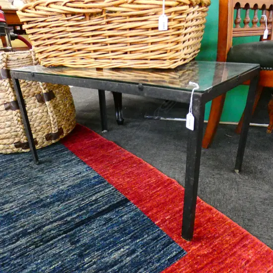 JOHN CRICHTON GLASS TOP SIDE TABLE 760x460x415mm