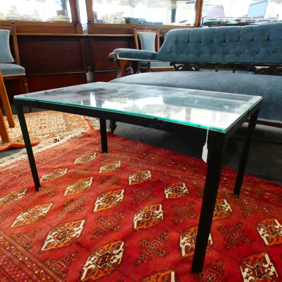 JOHN CRICHTON GLASS TOP SIDE TABLE 760x460x415mm