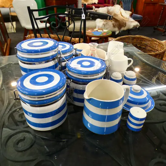 BOX LOT ASST. CORNISH WARE & REPRODUCTION COPIES ETC