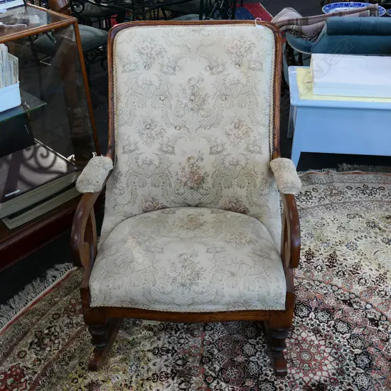 ANTIQUE REGENCY-STYLE ROCKING CHAIR