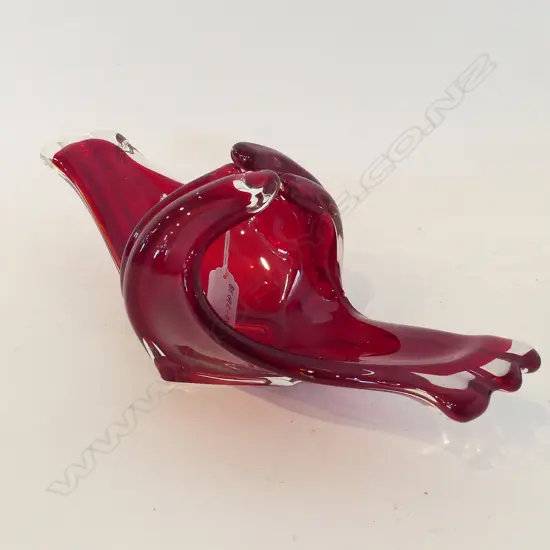 RETRO JAPANESE ART GLASS FRUIT BOWL W.360mm