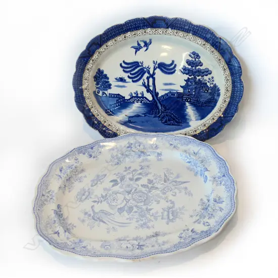 2 B/W ASHETTES; ASIATIC PHEASANTS + BOOTHS REAL OLD WILLOW 300x400mm