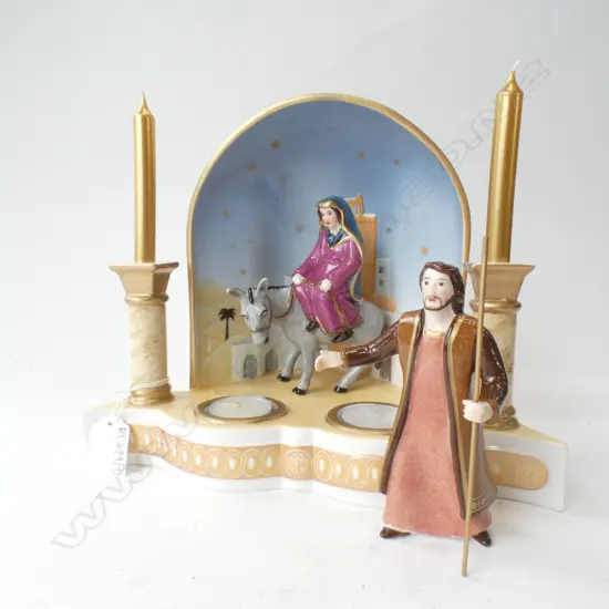 VILLEROY & BOCH NATIVITY SCENE w. JOSEPH & MARY ON DONKEY W.275mm