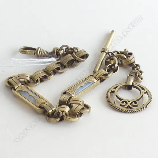 (20448) ANTIQUE GOLD PLATE FANCY FOB CHAIN