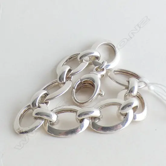 (17837) SILVER LGE OVAL LINK BRACELET