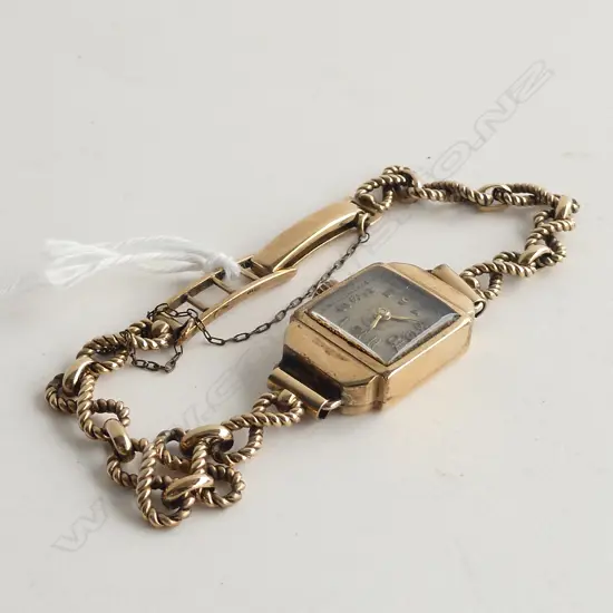 9CT WATCH + STRAP 1940S LADIES WRIST WATCH 14.7GM