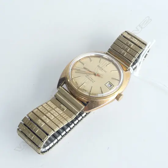 VINTAGE OLYMPIC GENTS G/PLATE MECHANICAL WRISTWATCH. RUNNING. 25 jewel