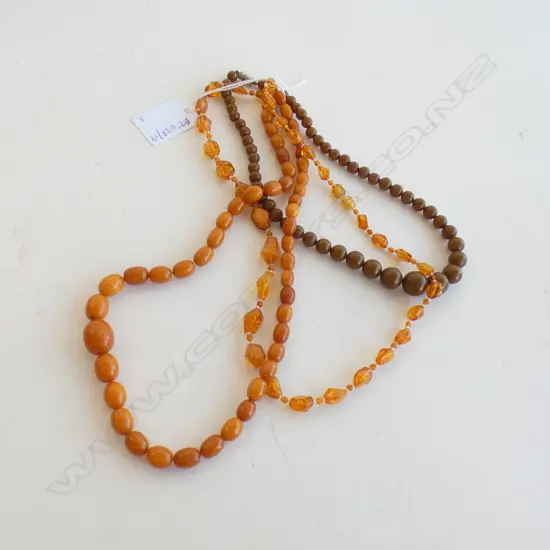 2 AMBER NECKLACES + 1 OTHER