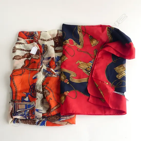 2 HERMES STYLE SCARVES 1700x730mm