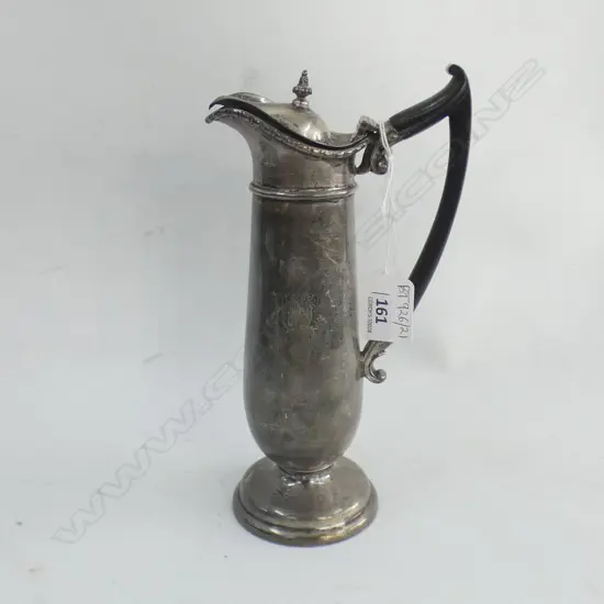 STG SILVER SMALL CLARET JUG, B'HAM 1912, 288gm H.220mm